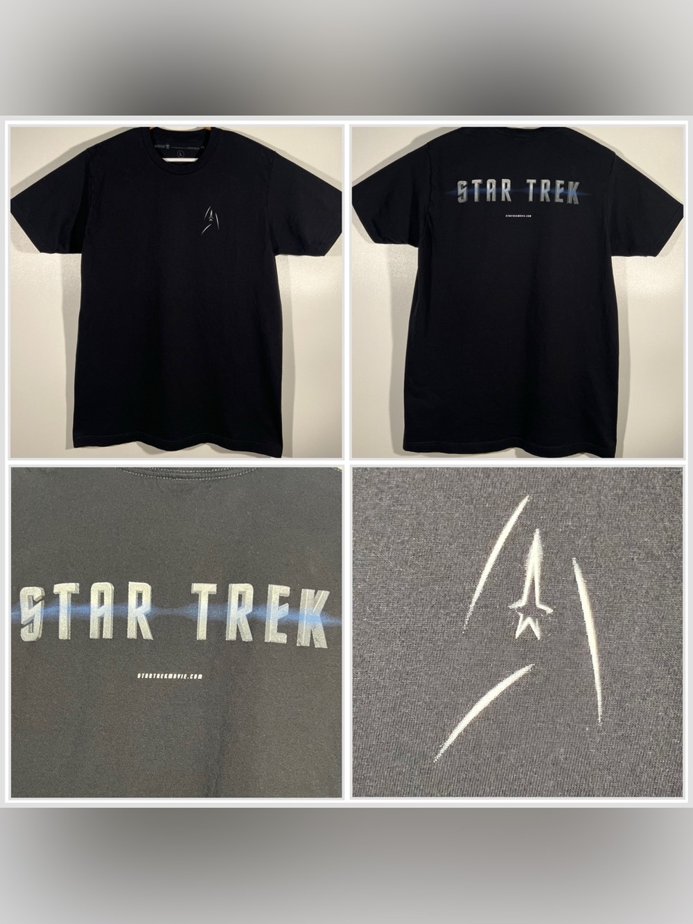 VTG Y2K STAR TREK 2009 Movie Paramount Promo T-Shirts Sz L JJ Abrams Black Tee